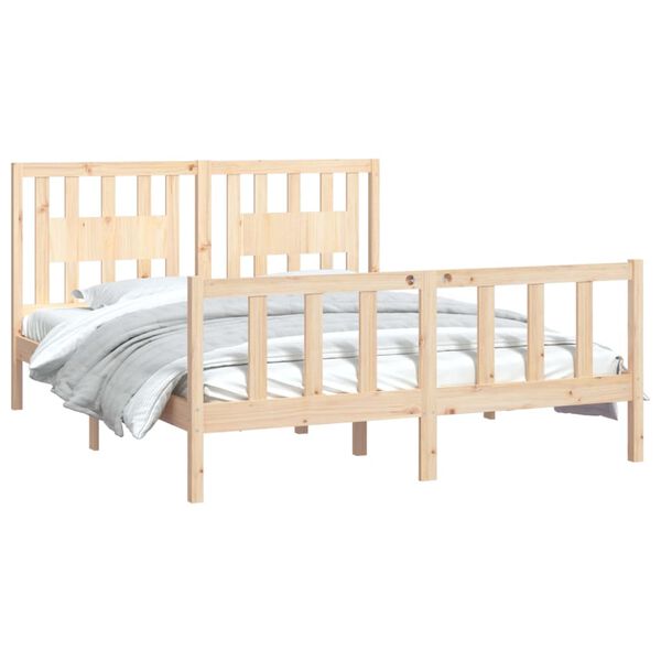 vidaXL Estructura de cama sin colchón madera maciza de pino 160x200 cm