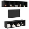 vidaXL Conjunto de mueble de TV 4 pcs Roble Negro Madera contrachapada