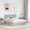 vidaXL Cama con almacenamiento con cabecera Gris Sonoma 150 x 200 cm