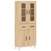 vidaXL Aparador alto madera contrachapada color roble 69,5x34x180 cm