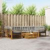 vidaXL Conjunto de sof&aacute;s de exterior 7 pcs Gris Natural y Claro