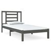 vidaXL Estructura de cama madera maciza pino individual gris 90x190cm
