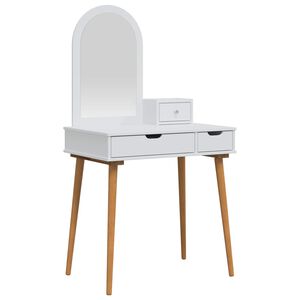 vidaXL Conjunto de Mesa de Tocador FAUSKE 3 uds. Blanco