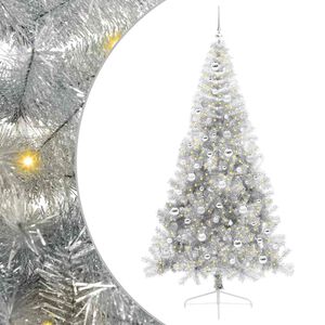 vidaXL &Aacute;rbol de Navidad Artificial Preiluminado Plateado 210 cm PET