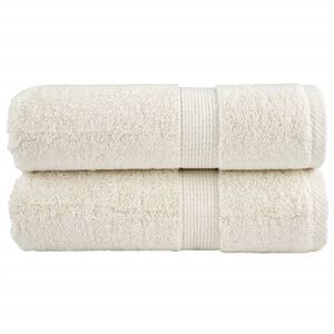 vidaXL Toallas de mano premium SOLUND, 2 unidades, color crema, 30 x 30 cm, 600 g/m&sup2;