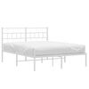 vidaXL Estructura cama sin colch&oacute;n con cabecero metal blanco 140x190cm