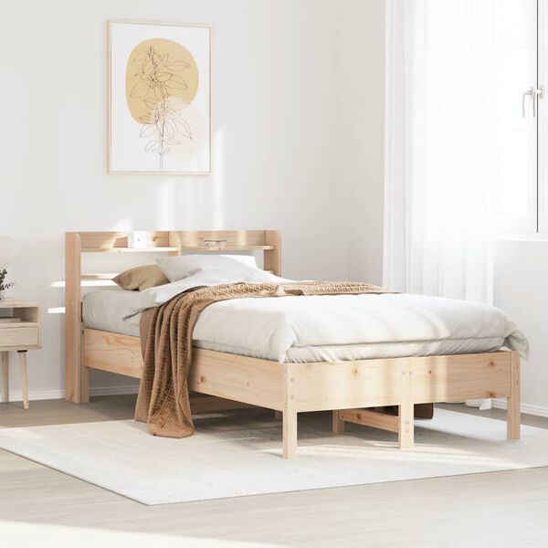 vidaXL Estructura de cama sin colchón madera maciza de pino 90x200 cm