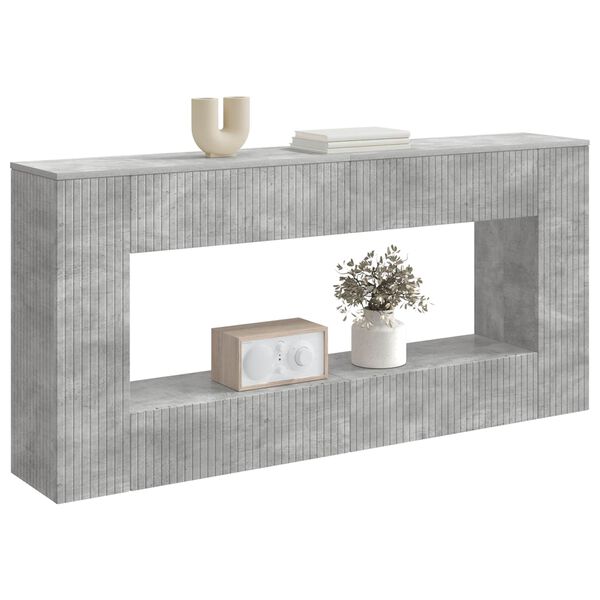 vidaXL Mesa Consola Rayado Gris Concreto 155 x 29 x 74 cm