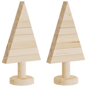 vidaXL &Aacute;rboles de Navidad de madera 2 uds madera maciza pino 30 cm