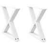 vidaXL Patas para mesa de centro (2 unidades), color blanco, 60 x (42-43,3) cm, acero
