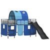 vidaXL Cama litera para ni&ntilde;os con cortinas Negro y azul 100 x 200 cm