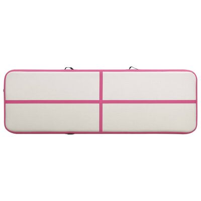 vidaXL Esterilla inflable de gimnasia con bomba PVC rosa 300x100x15 cm