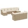 vidaXL Set de sof&aacute;s de jard&iacute;n 11pzas con cojines rat&aacute;n sint&eacute;tico beige