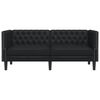 vidaXL Sof&aacute; Chesterfield de 2 plazas cuero artificial negro