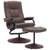vidaXL Sill&oacute;n de TV con reposapi&eacute;s cuero sint&eacute;tico marr&oacute;n