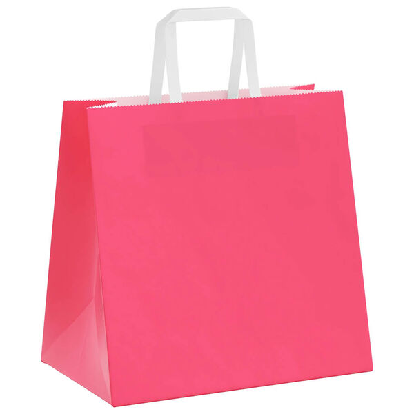 vidaXL Bolsas de papel con asas 50 uds rosa 26x17x25 cm