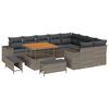 vidaXL Conjunto de sof&aacute; de jard&iacute;n 12 uds. Gris rat&aacute;n sint&eacute;tico