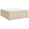 vidaXL Cama box spring con colch&oacute;n tela color crema 180x200 cm