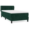 vidaXL Cama box spring con colch&oacute;n terciopelo verde oscuro 90x190 cm