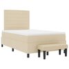 vidaXL Cama tipo Box Spring con colch&oacute;n Crema 120 x 190 cm tela