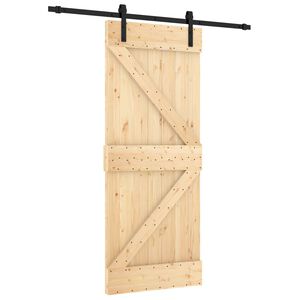 vidaXL Puerta Corredera Natural y negro 85 x 210 cm