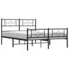vidaXL Estructura cama sin colch&oacute;n con estribo metal negro 160x200 cm