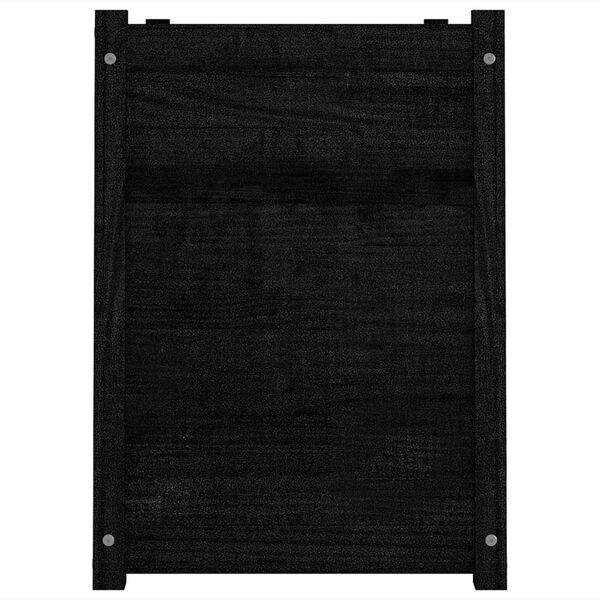 vidaXL Jardinera de madera maciza de pino negro 100x50x70 cm