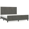vidaXL Estructura de cama sin colch&oacute;n terciopelo gris oscuro 160x200cm