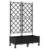 vidaXL Jardinera con enrejado y ruedas 2 uds. Negro 80 x 40 x 131,5 cm