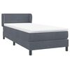 vidaXL Cama box spring con colch&oacute;n terciopelo gris oscuro 90x210 cm
