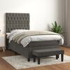 vidaXL Cama box spring con colch&oacute;n terciopelo gris oscuro 100x200 cm
