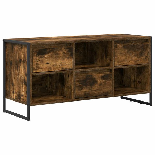vidaXL Gabinete de TV con caj&oacute;n Roble Humo 100 x 36 x 49,5 cm