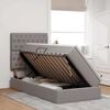 vidaXL Cama con almacenamiento y LED Taup&eacute; 90 x 200 cm Poli&eacute;ster