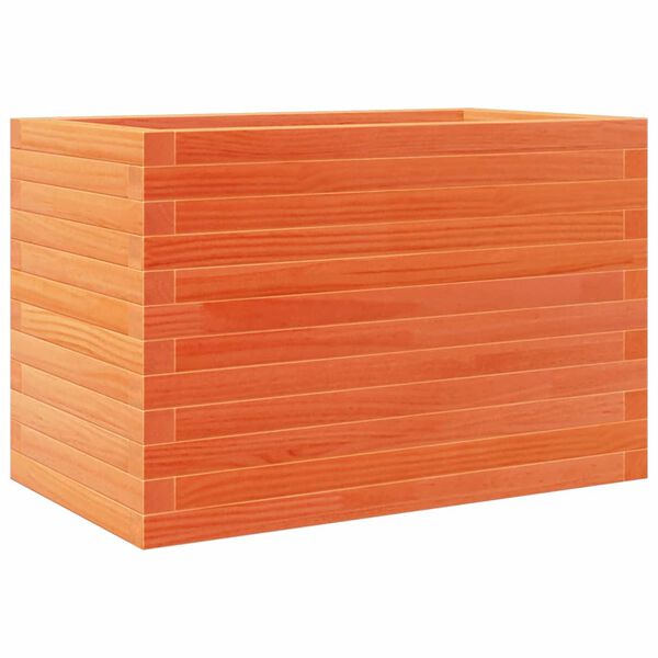 vidaXL Jardinera de madera maciza de pino marr&oacute;n cera 70x40x45,5 cm