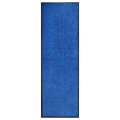 vidaXL Felpudo lavable azul 60x180 cm