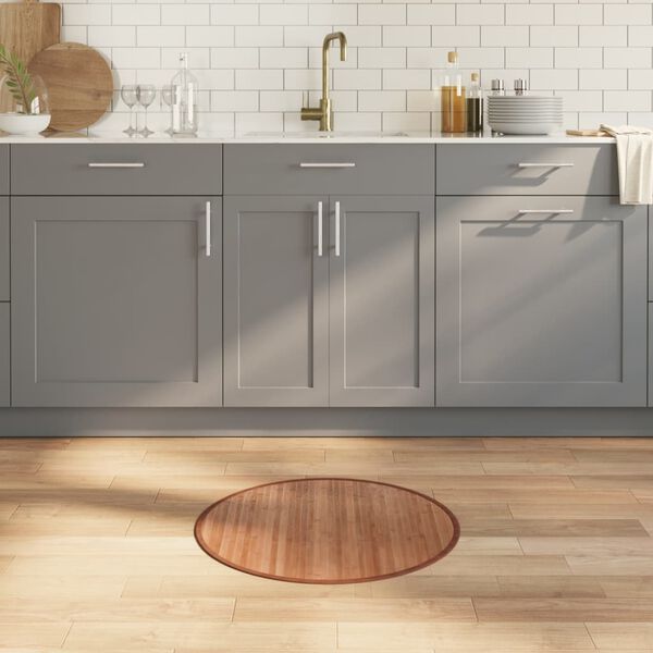 vidaXL Alfombra redonda bamb&uacute; color natural 60 cm