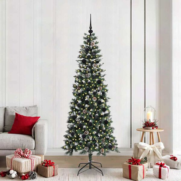 vidaXL &Aacute;rbol de Navidad artificial Verde 210 cm PVC, Pl&aacute;stico y Acero