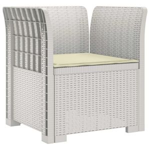 vidaXL Sill&oacute;n Individual con Coj&iacute;n Apariencia de Ratan PP Blanco