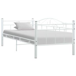 vidaXL Estructura de sof&aacute; cama sin colch&oacute;n metal blanco 90x200 cm