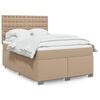 vidaXL Cama box spring con colch&oacute;n cuero sint&eacute;tico capuchino 140x190cm