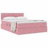 vidaXL Cama con almacenamiento Rosa 140 x 190 cm Terciopelo