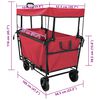 vidaXL Carro de Mano Plegable Rojo 105 x 56.5 x 116 cm Tela Oxford