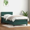 vidaXL Cama box spring con colch&oacute;n y LED terciopelo verde oscuro 80x220 cm