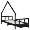 vidaXL Estructura cama infantil y cajones madera pino negro 90x190 cm