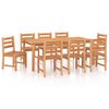 vidaXL Juego de comedor para jard&iacute;n 9 piezas madera maciza de teca
