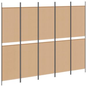 vidaXL Biombo de 5 Paneles Beige 250 x 200 cm Tela