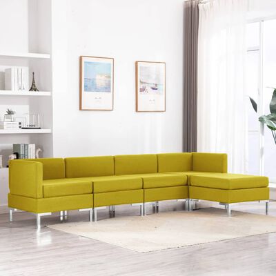 vidaXL Conjunto de sofás de 5 piezas tela amarillo