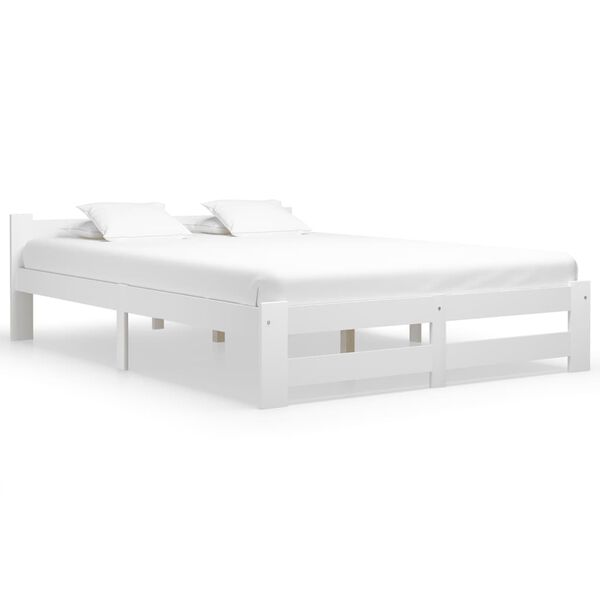 vidaXL Estructura de cama sin colchón madera de pino blanco 140x200 cm