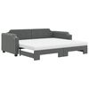 vidaXL Sof&aacute; cama nido con colch&oacute;n tela gris oscuro 80x200 cm