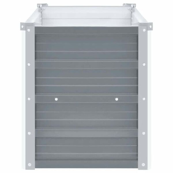 vidaXL Arriate de jard&iacute;n de acero galvanizado gris 160x40x45 cm